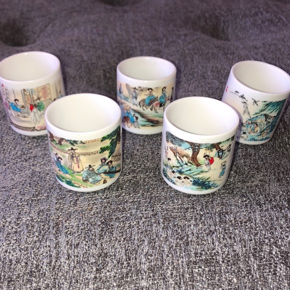 Korean Folklore Ceramic Sake Cups - Picture 4 of 6